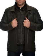 Guy Laroche Δερμάτινο Jacket Lamb Μαύρο