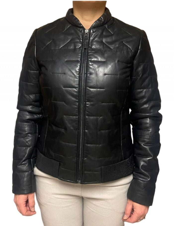 Markos Leather Bomber Puffer  Γυναικείο Μπουφάν Μαύρο