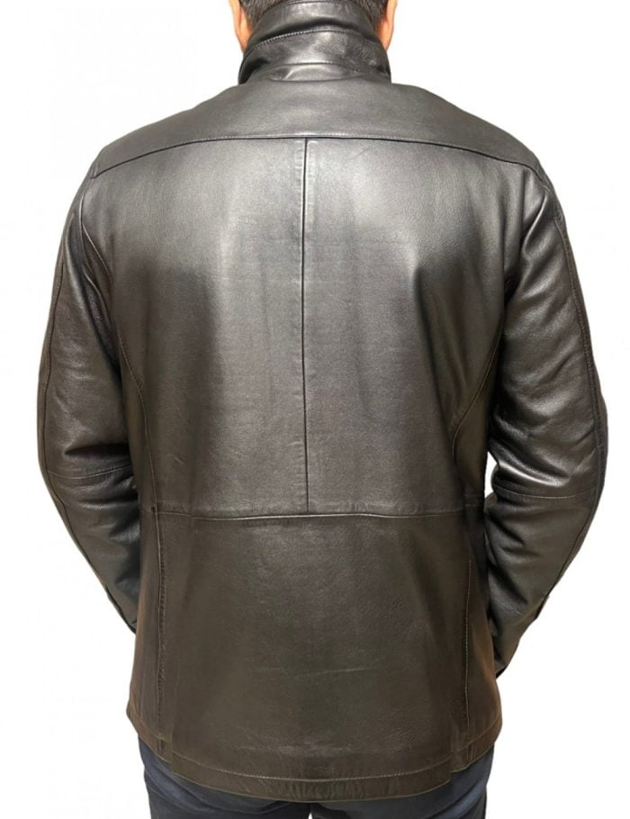 Markos Leather Ανδρικό Δερμάτινο Jacket Μαύρο