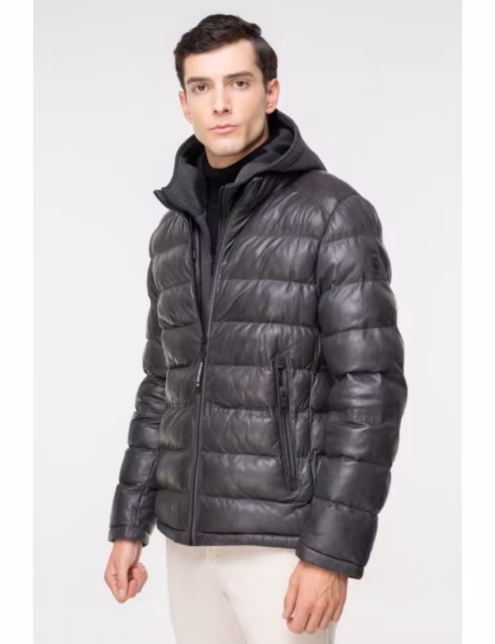 Milestone MS Callisto Δερμάτινο Mπουφάν Puffer Ανθρακί Milestone MS Callisto Δερμάτινο Mπουφάν Puffer Ανθρακί - Image 1