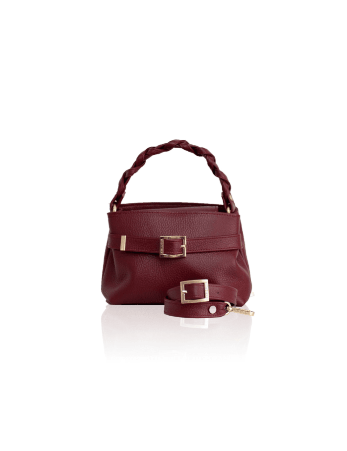 Bonendis Emily Mini Δερμάτινη Τσάντα Χειρός Cherry Red