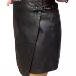 Markos Leather Γυναικεία Δερμάτινη Φούστα Μαύρη