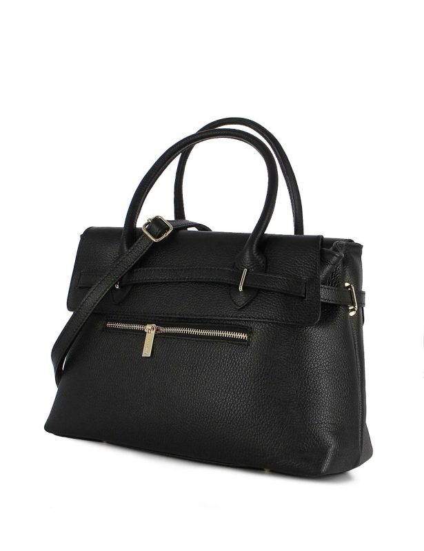 Guy Laroche 1237 Δερμάτινη Τσάντα Χειρός Μαύρη