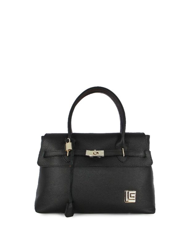 Guy Laroche 1237 Δερμάτινη Τσάντα Χειρός Μαύρη