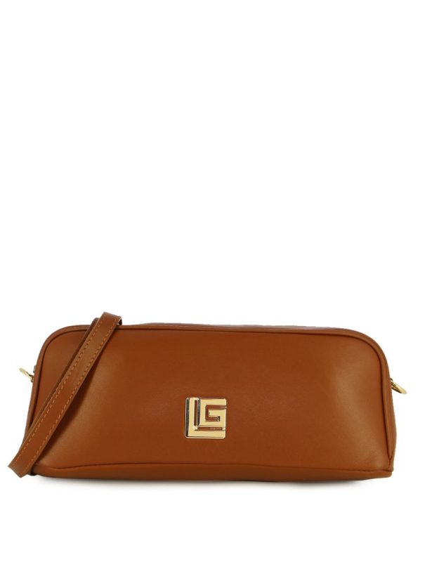 Guy Laroche 128 Δερμάτινη Τσάντα Ώμου Ταμπά