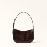 Furla Sara Croco Δερμάτινη Τσάντα Καφέ