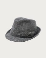 Bugatti Trilby Ανδρικό Μάλλινο Καπέλο με Μοτίβο Ψαροκόκαλο Γκρι - Image 3