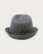 Bugatti Trilby Ανδρικό Μάλλινο Καπέλο με Μοτίβο Ψαροκόκαλο Γκρι - Image 4