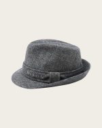 Bugatti Trilby Ανδρικό Μάλλινο Καπέλο με Μοτίβο Ψαροκόκαλο Γκρι - Image 5