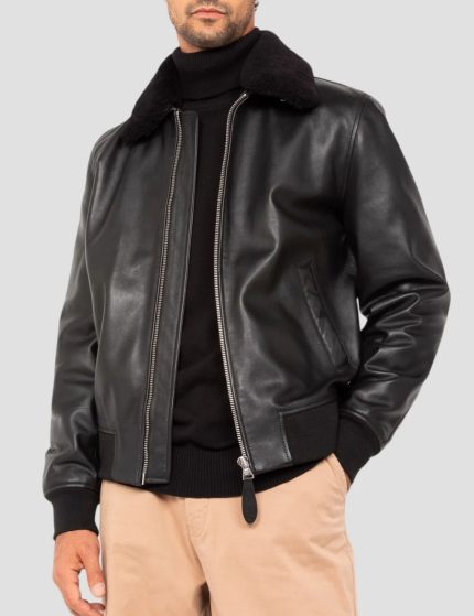 Schott N.Y.C. LCDOWNTOWN Δερμάτινο Bomber Jacket Μαύρο
