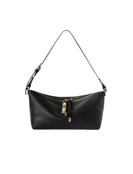 Furla Debby Δερμάτινη Τσάντα Μαύρη