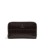 Furla Camelia Μ Croco Πορτοφόλι Καφέ