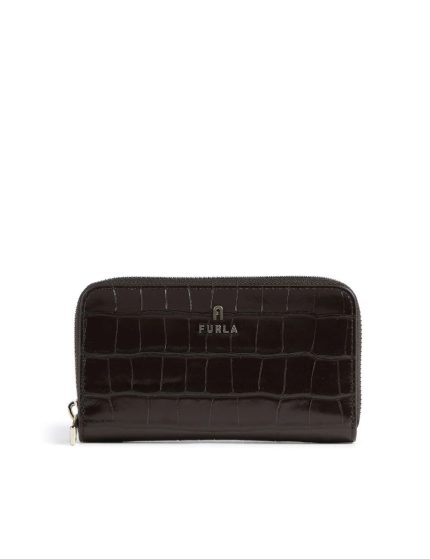 Furla Camelia Μ Croco Πορτοφόλι Καφέ